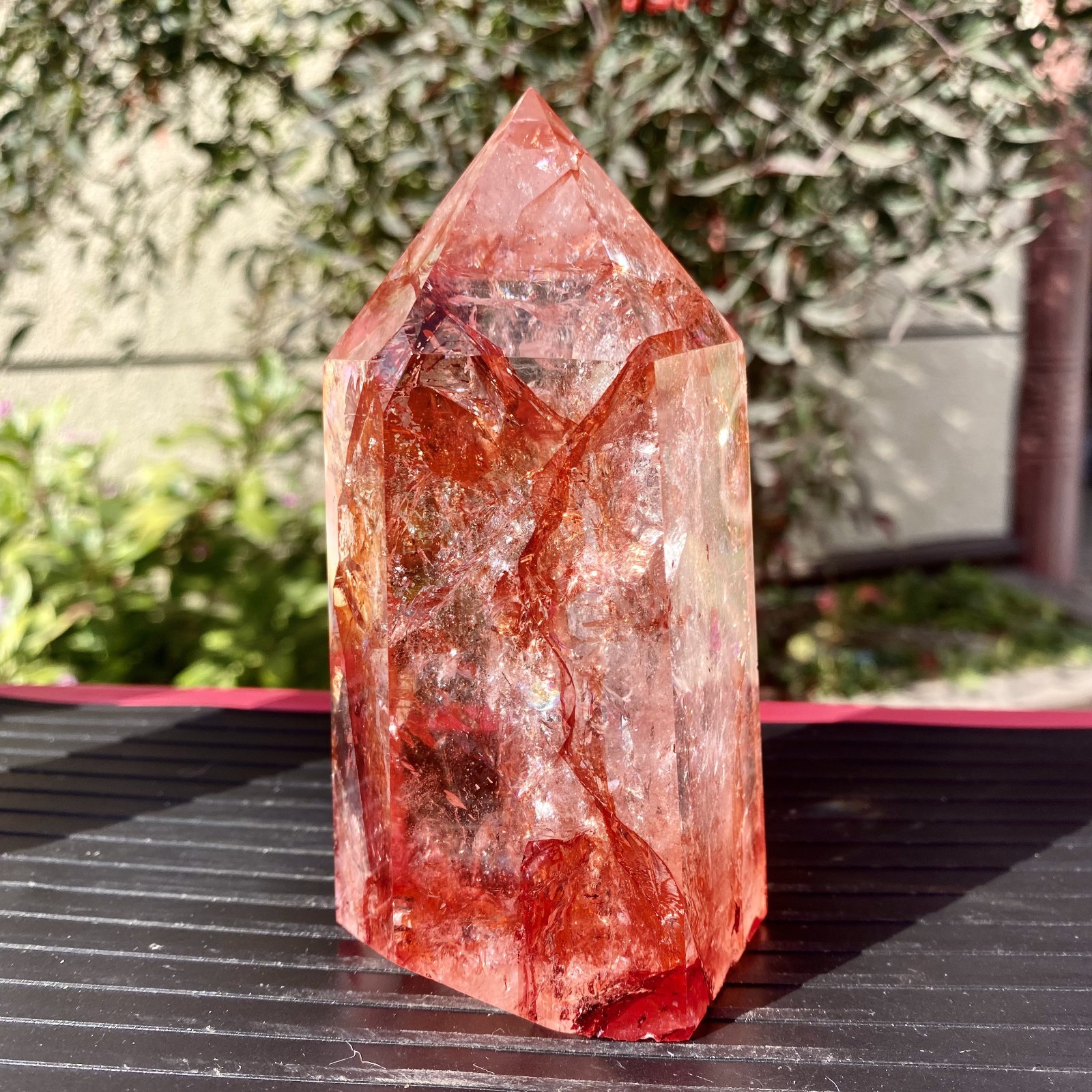 1.2LB Natural Crystal Red Ghost Quartz Mine Crystal Column Decoration 1.2LB Natural Crystal Red Ghost Quartz Mine Crystal Column Decoration