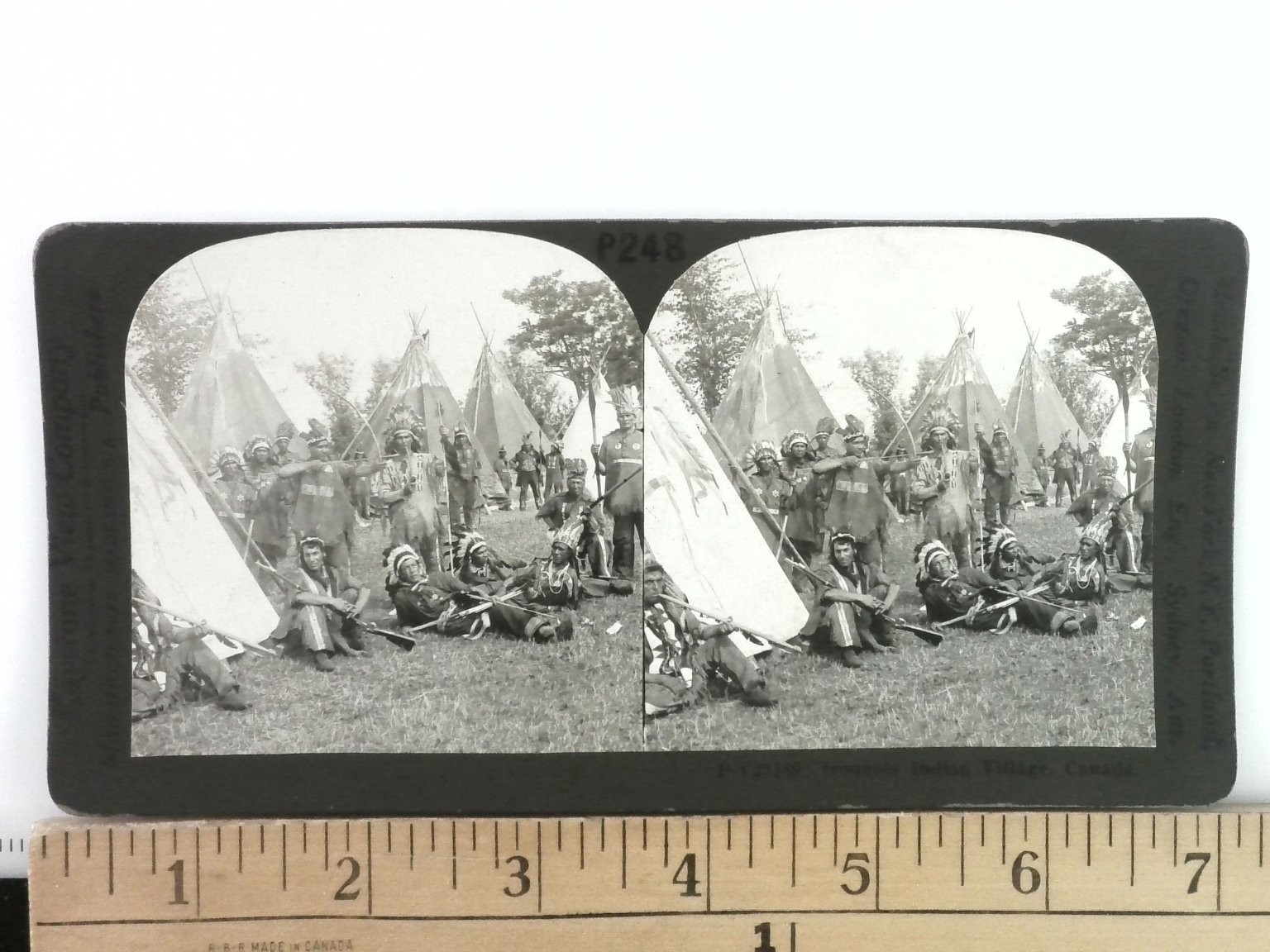 Iroquois Indian Village Stereoview Keystone View Co. P248 Canada Native American Iroquois Indian Village Stereoview Keystone View Co. P248 Canada Native American