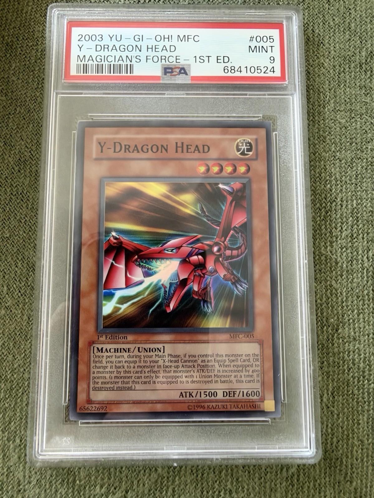 Yu-Gi-Oh Y-Dragon Head Magicians Force MFC-005 1st Edition Super Rare PSA 9