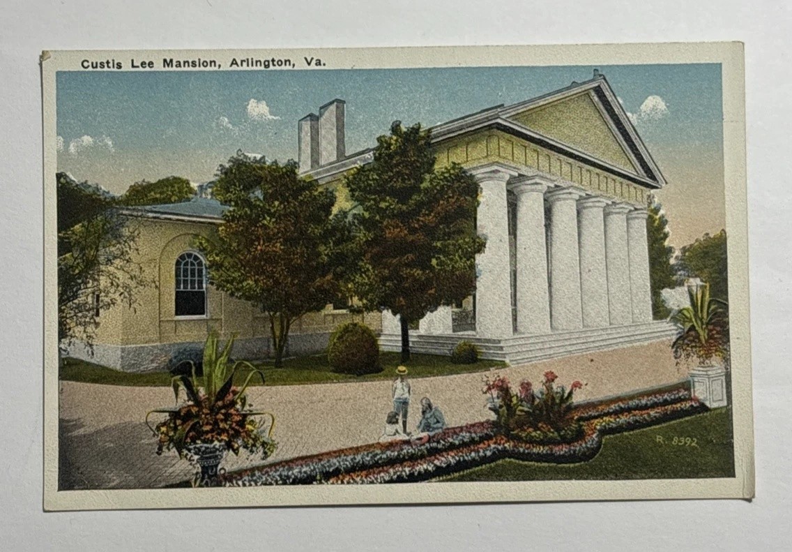 Custis Lee Mansion Arlington Virginia Postcard White Border Standard Unposted