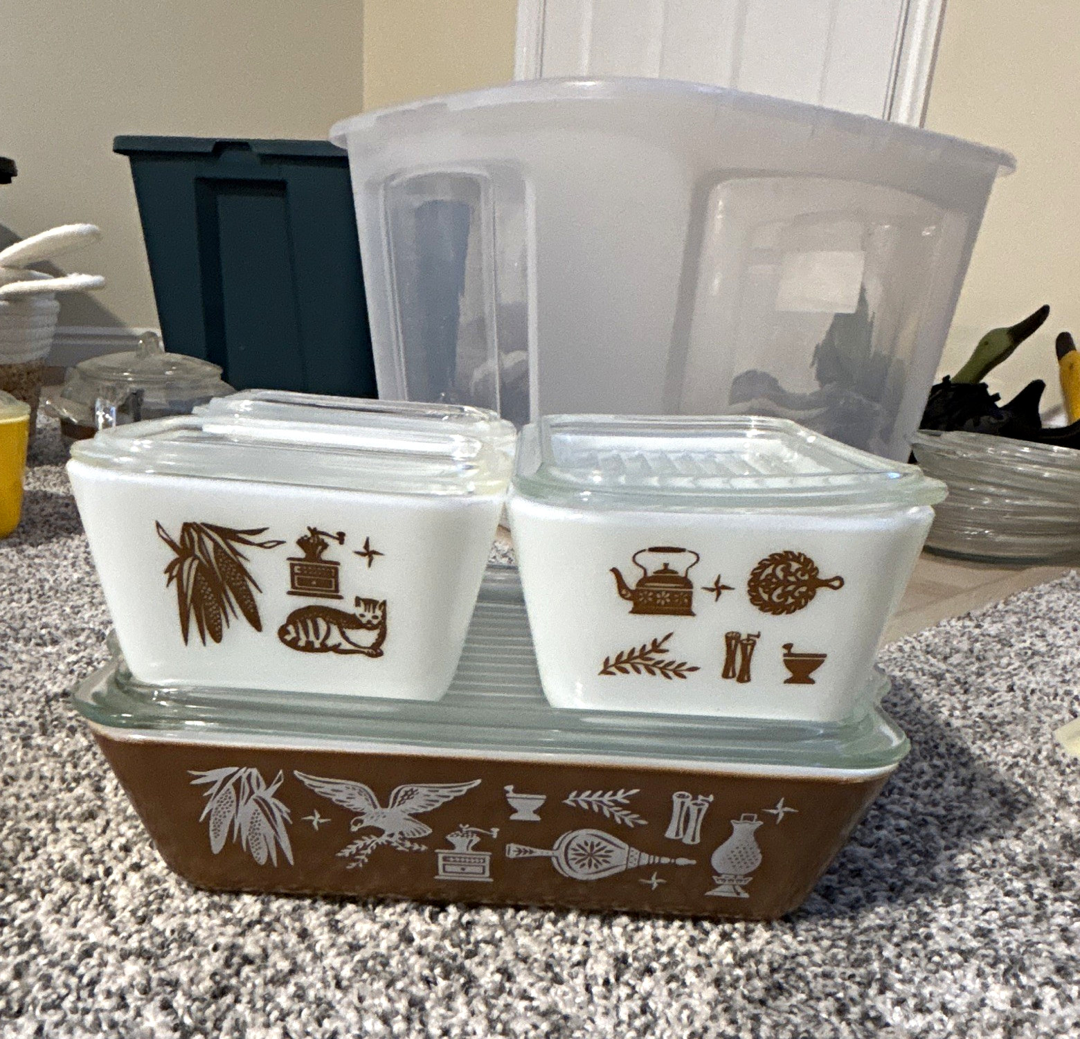 Vintage Pyrex Early American Complete Refrigerator Set w/Lids Vintage Pyrex Early American Complete Refrigerator Set w/Lids