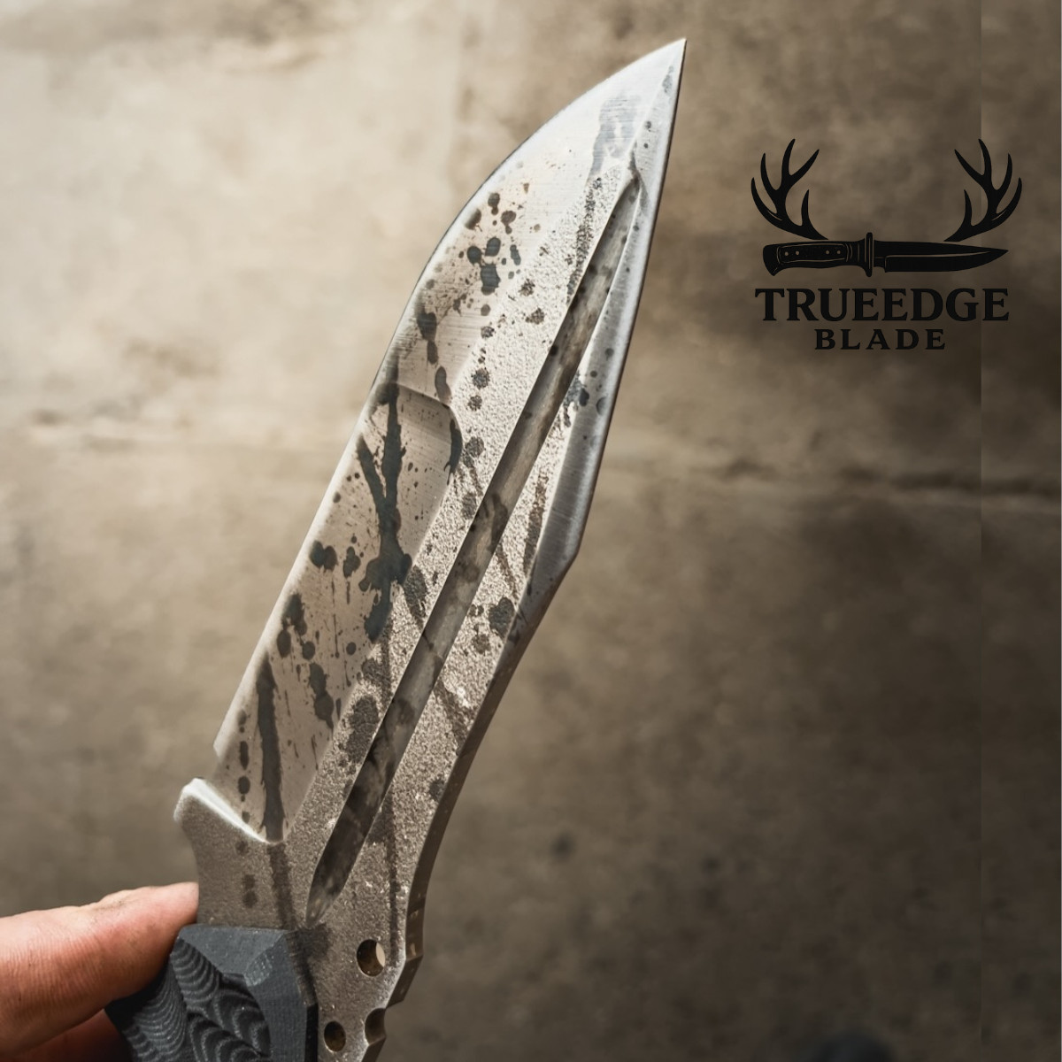 Custom Handcrafted Santa Knife–Black Micarta Outdoor Utility Tool For Gift idea.
