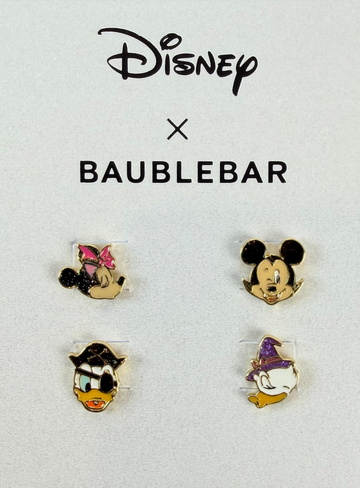 BaubleBar X Disney HALLOWEEN PARTY Mickey Minnie Donald Daisy STUD Earrings RARE BaubleBar X Disney HALLOWEEN PARTY Mickey Minnie Donald Daisy STUD Earrings RARE