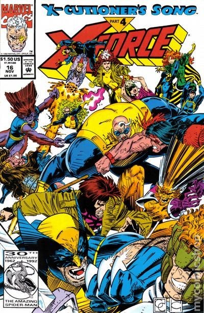 X-Force #16U Unbagged No Card FN 1992 Stock Image