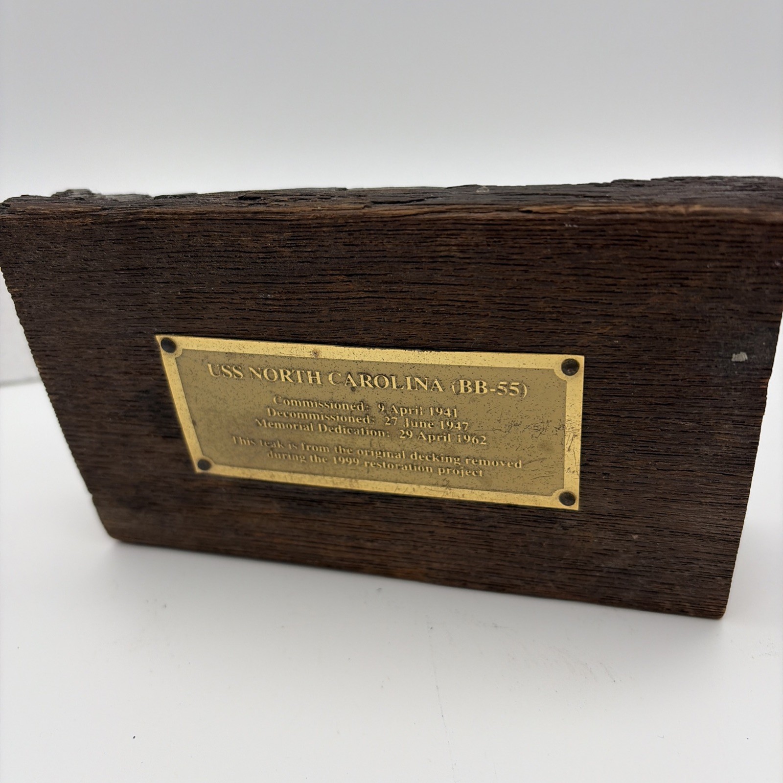 Wood block from deck of battleship North Carolina WW2(RARE) Wood block from deck of battleship North Carolina WW2(RARE)