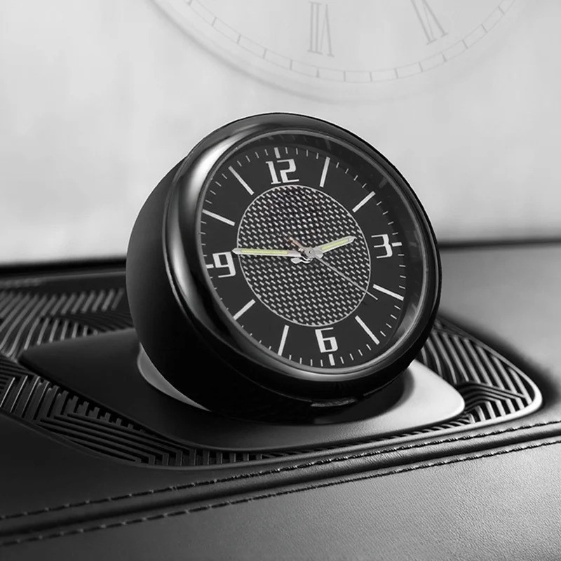 Car Clock Luminous Mini Stick-On Digital Watch Quartz Clocks Auto Ornament 40mm*