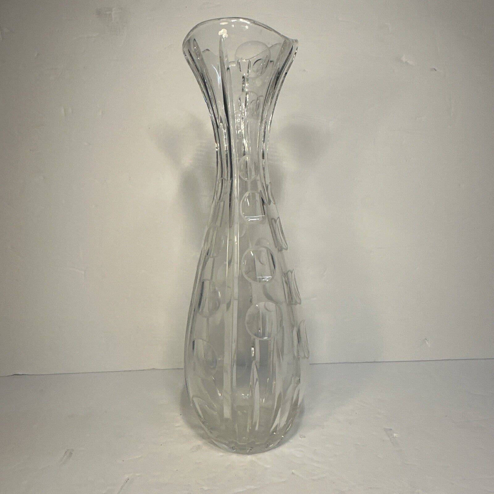Vintage Clear Glass Vase 12 Inches