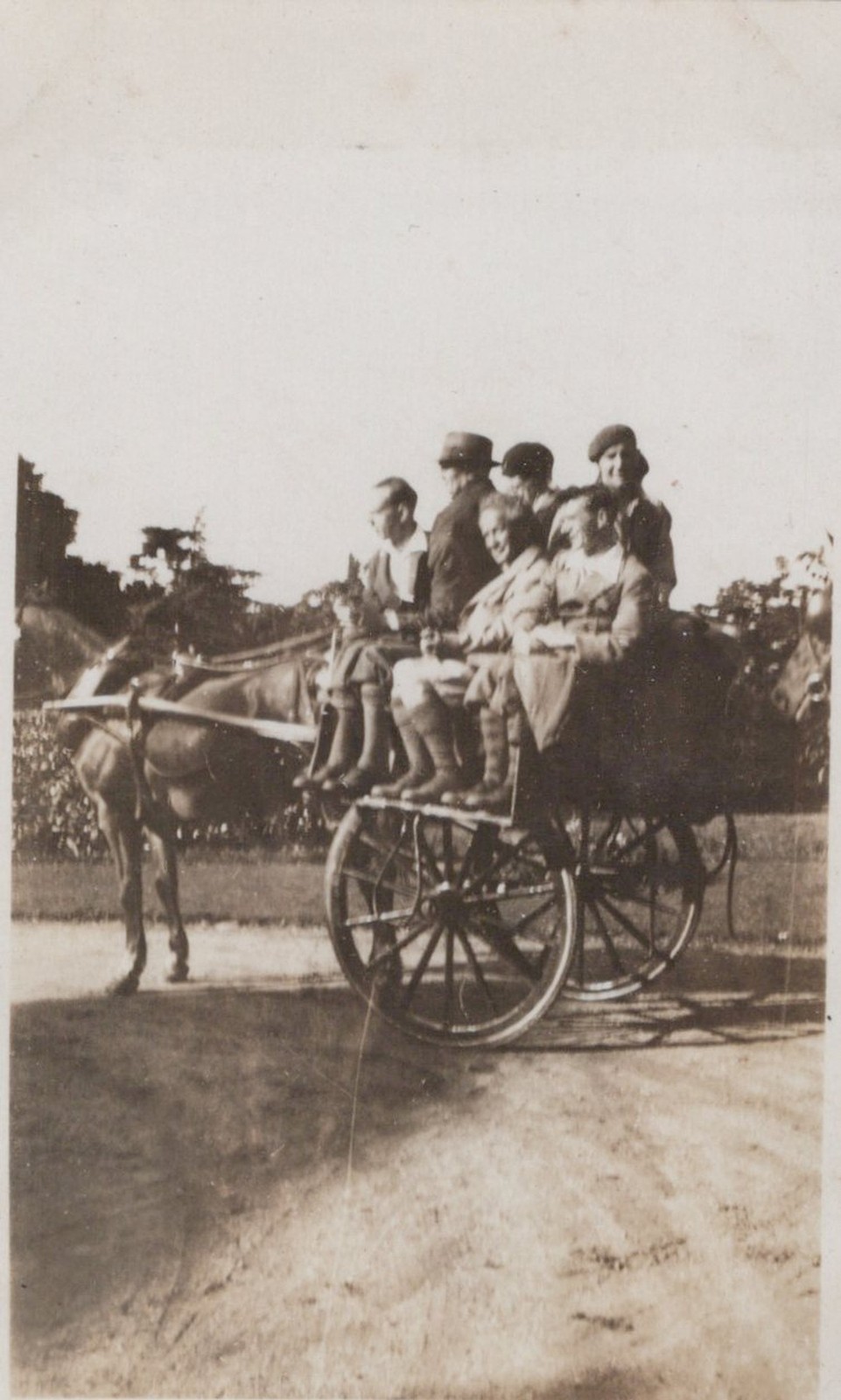 Vintage Irish Jaunting Car Ireland family ride 1930 - Original Photo