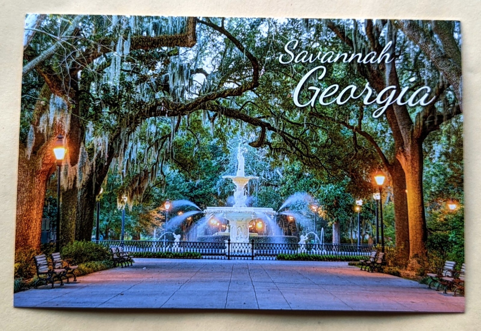 Postcard GA: Fountain in Savannah. Georgia Postcard GA: Fountain in Savannah. Georgia