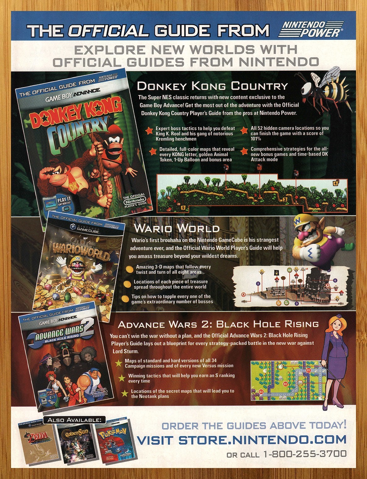 2003 Donkey Kong Country Wario World Advance Wars 2 GBA GC Print Ad/Poster Art