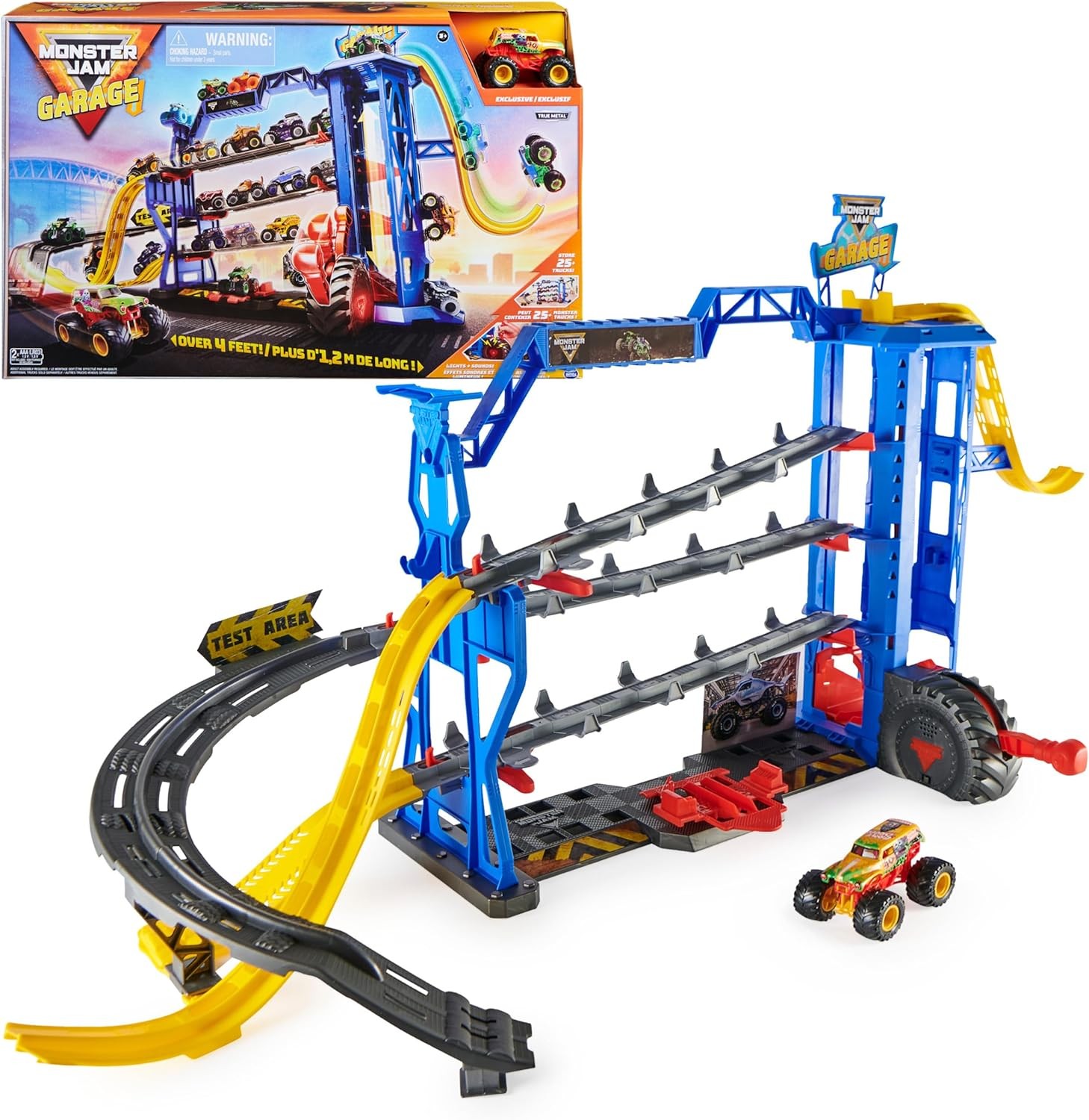 Monster Jam Garage Playset and Storage with Exclusive Grave Digger Monster