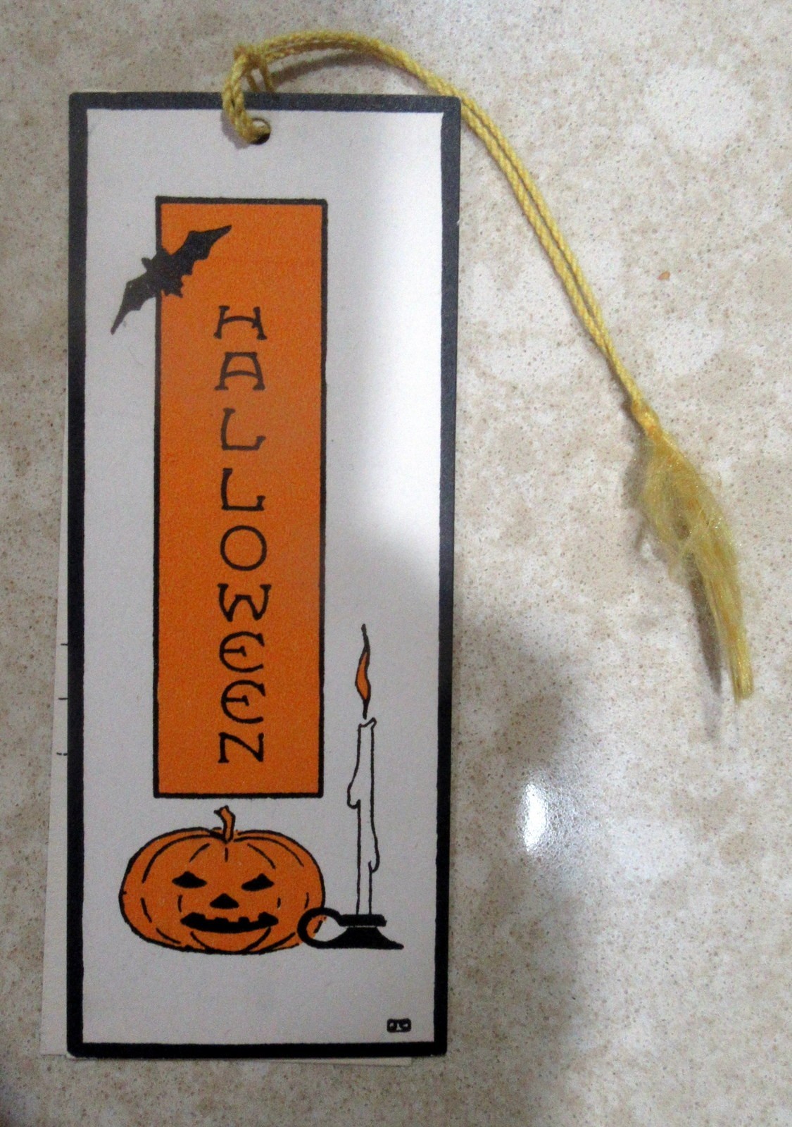 Circa 1930s 1940s Halloween Tally Bat Jack-o-Lantern Candlestick 2-Piece Nice