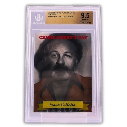 2016 Historic Autographs The Mob Frank Cullotta SP/20 BGS 9.5 GEM MINT