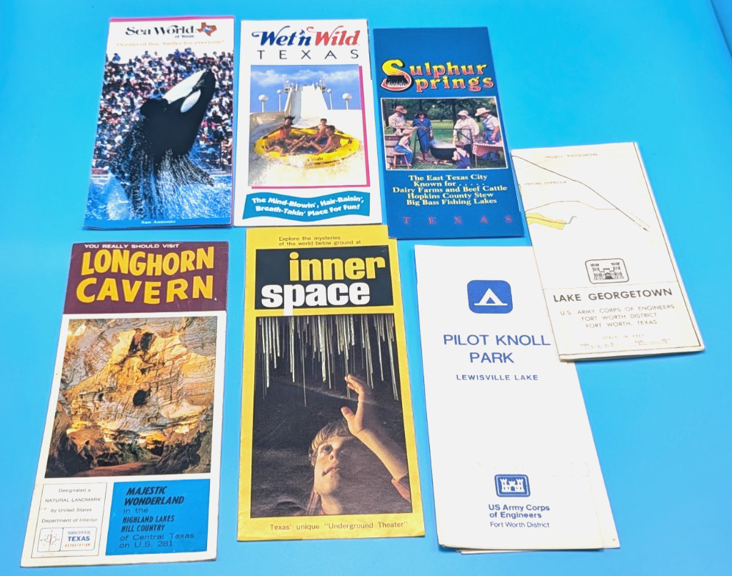 Vintage 80\'s & 90\'s Central/North Texas Vacation Travel Brochure Guide Lot Vintage 80\'s & 90\'s Central/North Texas Vacation Travel Brochure Guide Lot