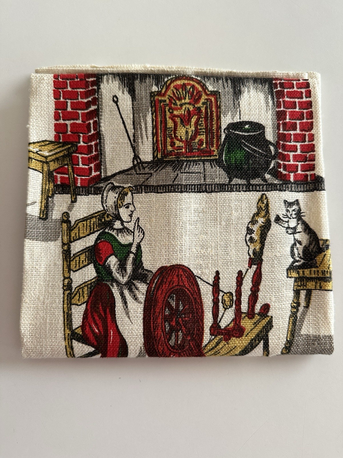 NWT VTG Kay Dee Handprints Pure Linen Tea Towel Colonial Kitchen Cat Dolly Dembo NWT VTG Kay Dee Handprints Pure Linen Tea Towel Colonial Kitchen Cat Dolly Dembo