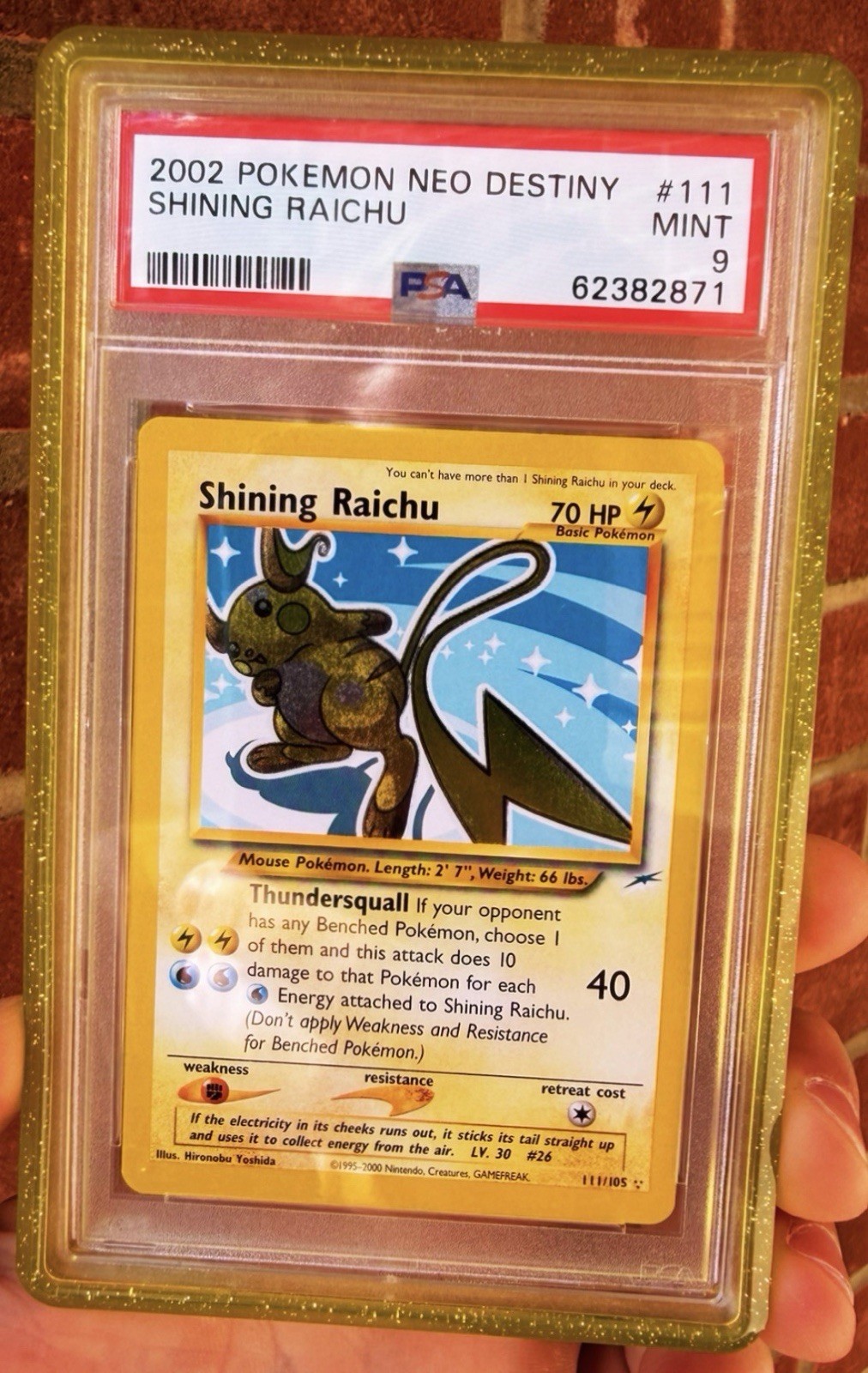 Pokémon TCG Neo Destiny - Shining Raichu - #111 - PSA 9 With Guard Pokémon TCG Neo Destiny - Shining Raichu - #111 - PSA 9 With Guard