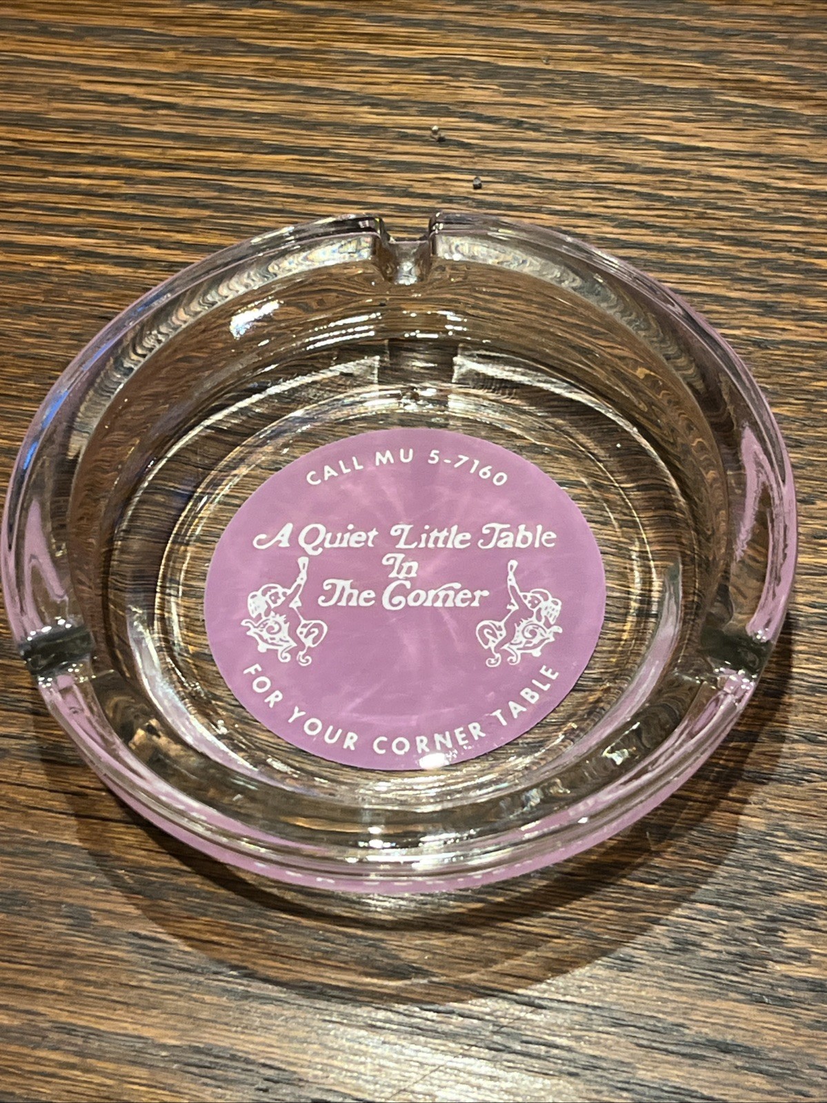 Very Rare 1950S A Quiet Little Table In The Corner Ashtray Manhattan, New York Very Rare 1950S A Quiet Little Table In The Corner Ashtray Manhattan, New York