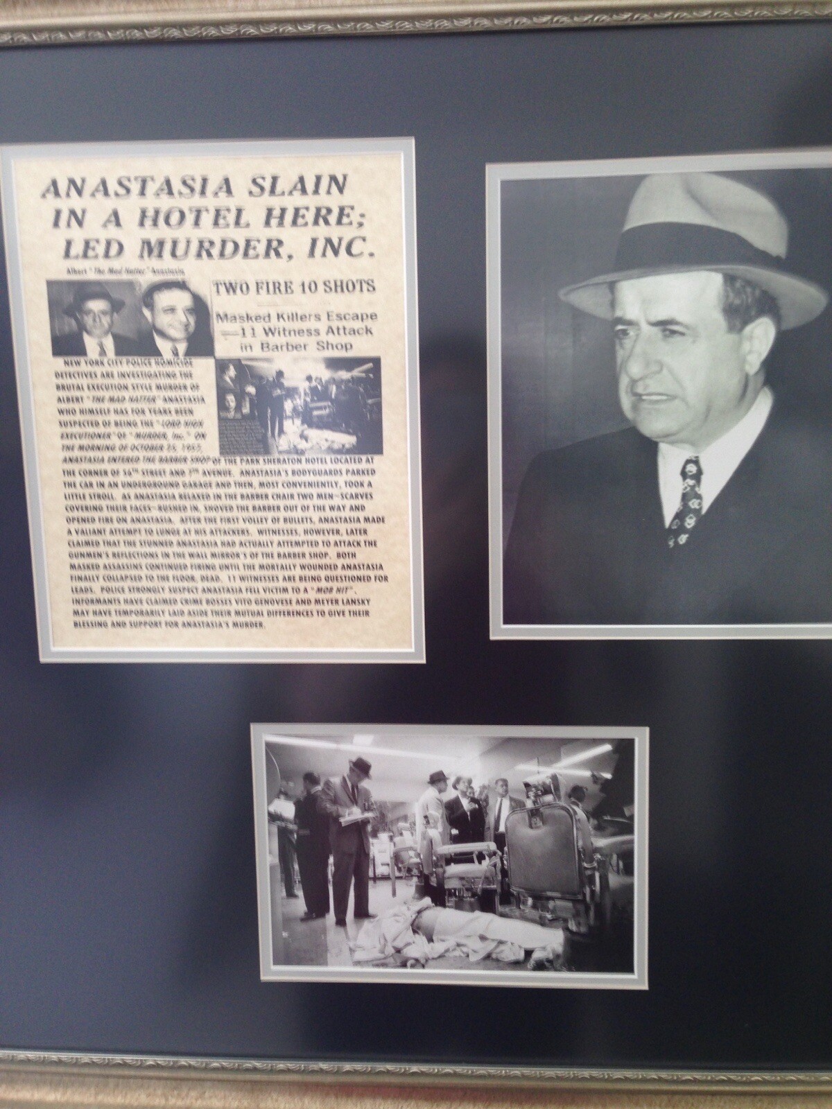 Albert Anastasia - Gambino Mafia 1957 Framed