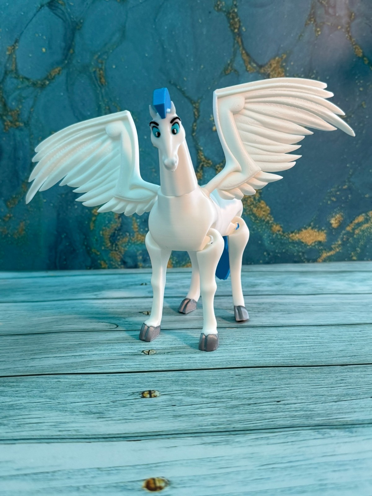 Articulated Pegasus Figurine 10” | Winged Horse 3D Printed Fantasy Collectible Articulated Pegasus Figurine 10” | Winged Horse 3D Printed Fantasy Collectible