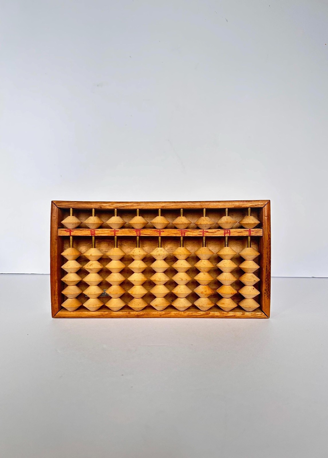 Vintage Japanese Wooden Soroban Abacus – Mid Century Showa Era 1-and-4 Bead