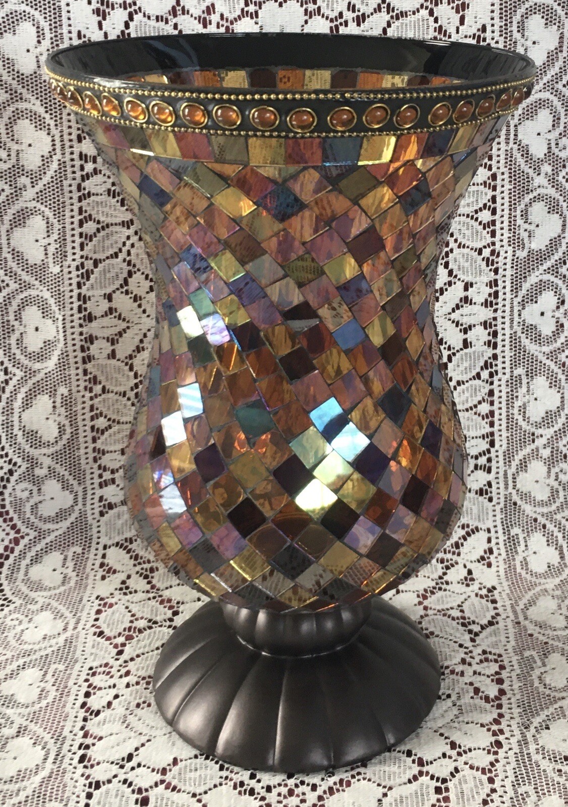 PartyLite GLOBAL FUSION Hurricane P8366 Candle Holder 12\