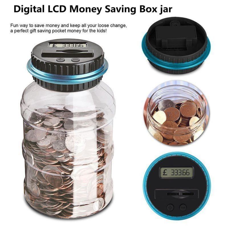 2.5L Piggy Bank for Boys Adults Digital Coin Counting Bank with LCD Counter