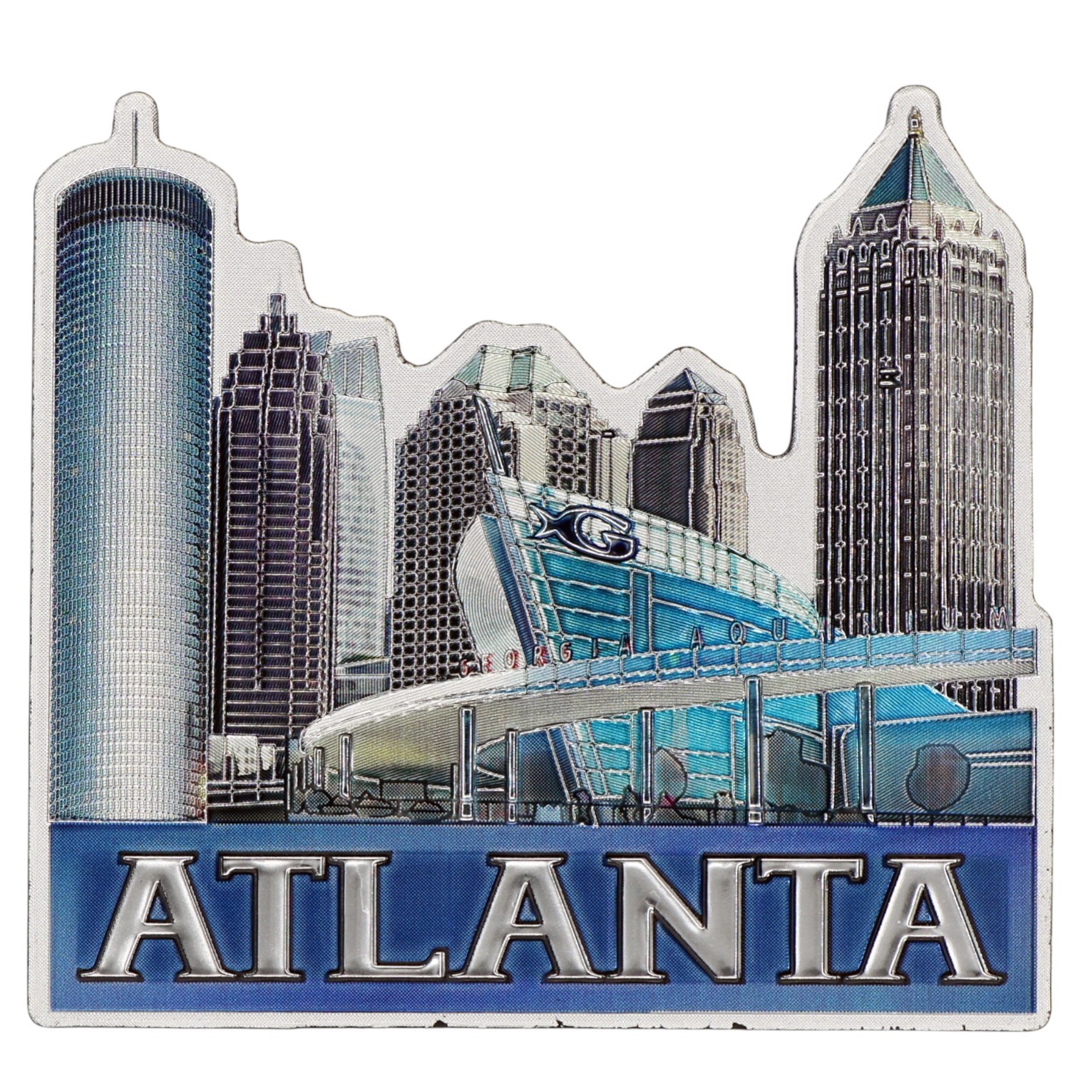 Atlanta Georgia Collage Skyline Foil Magnet 3.0