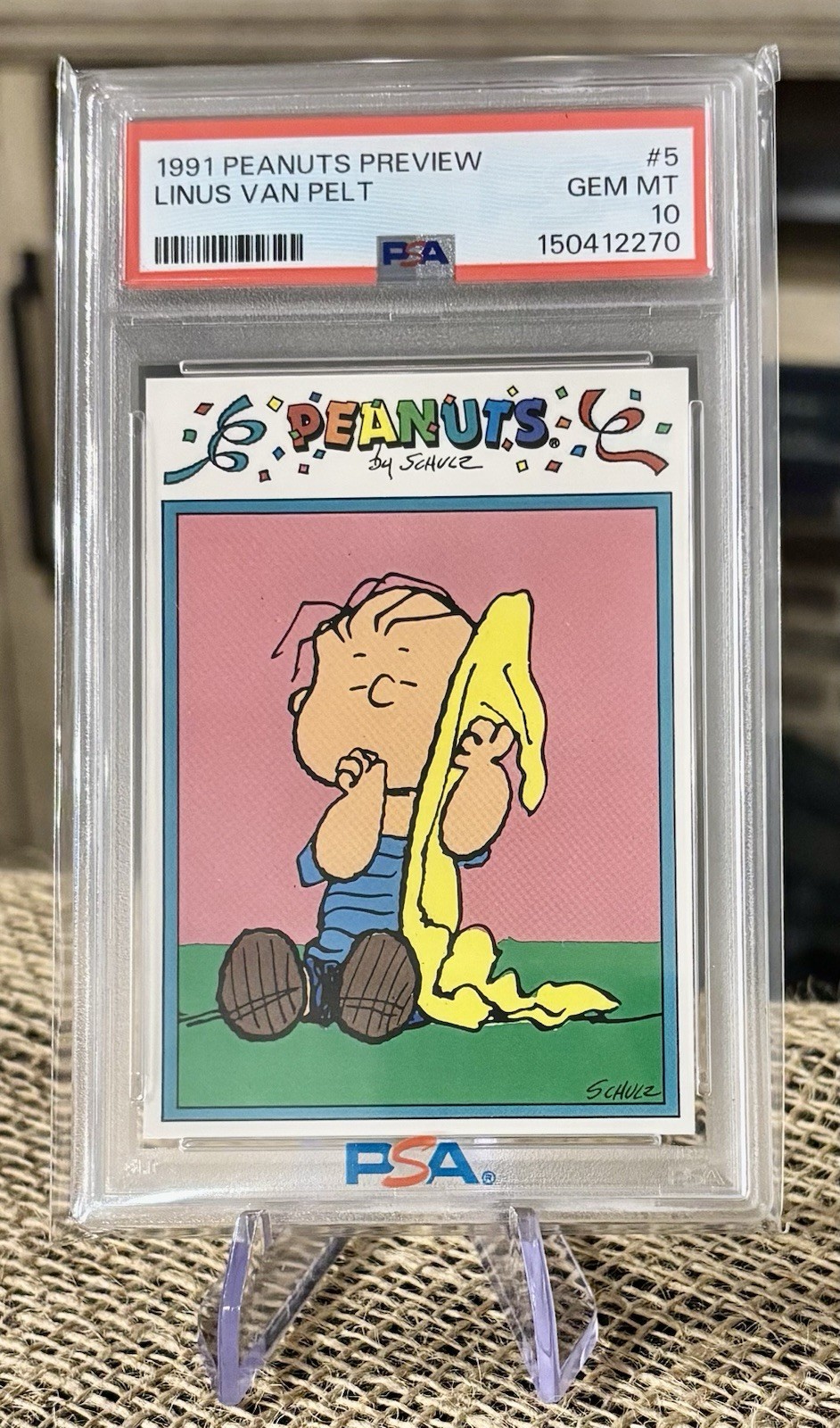 PSA 10 Rare Linus Van Pelt Character Card 1991 Peanuts Preview #5 PSA 10 Rare Linus Van Pelt Character Card 1991 Peanuts Preview #5
