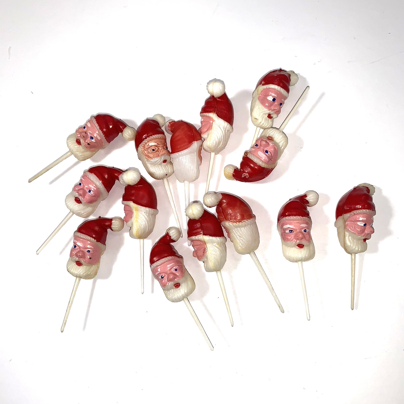 14 Vintage SANTA CLAUS HEAD Cupcake Cake Topper Picks 2 3/4 14 Vintage SANTA CLAUS HEAD Cupcake Cake Topper Picks 2 3/4