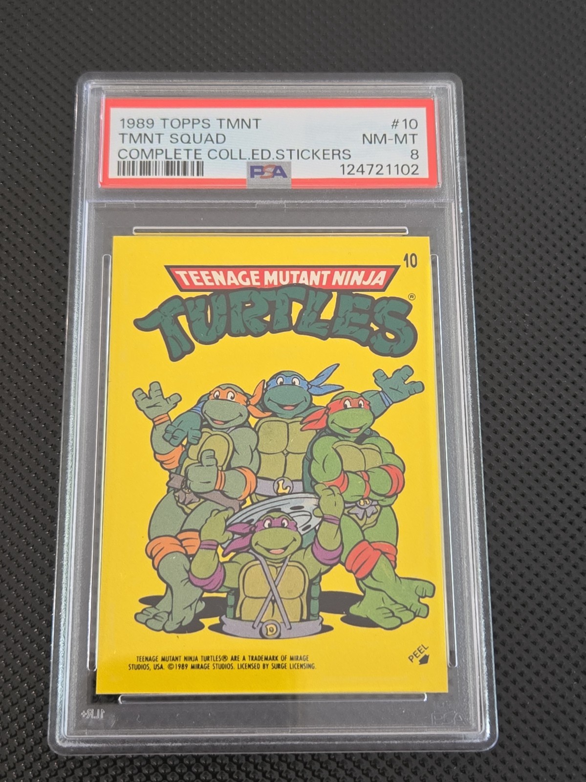 1989 Topps #10 Teenage Mutant Ninja Turtles Stickers : PSA 8