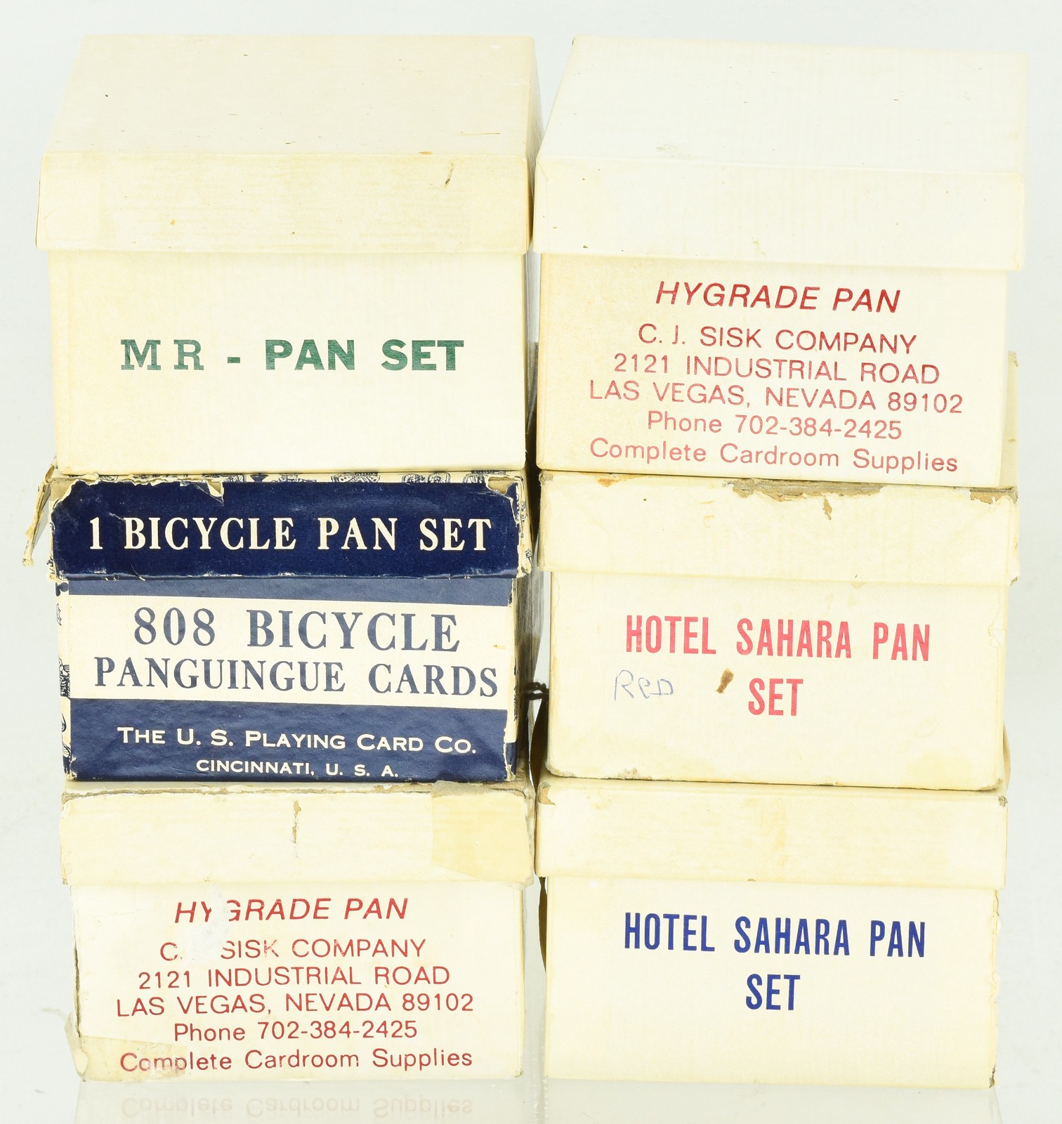LOT of 6 Vintage Pan Playing Card Sets from the Sahara Hotel & Casino 