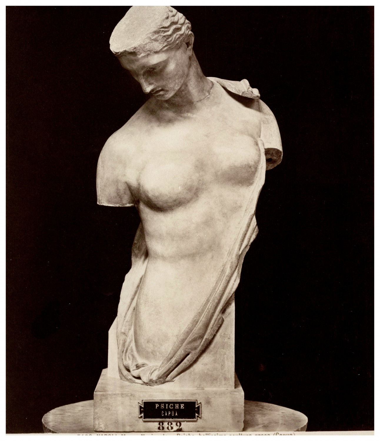 Italia, Psyche, Museo Napoli Vintage Print, Albumen Print 23x19.5 Cir