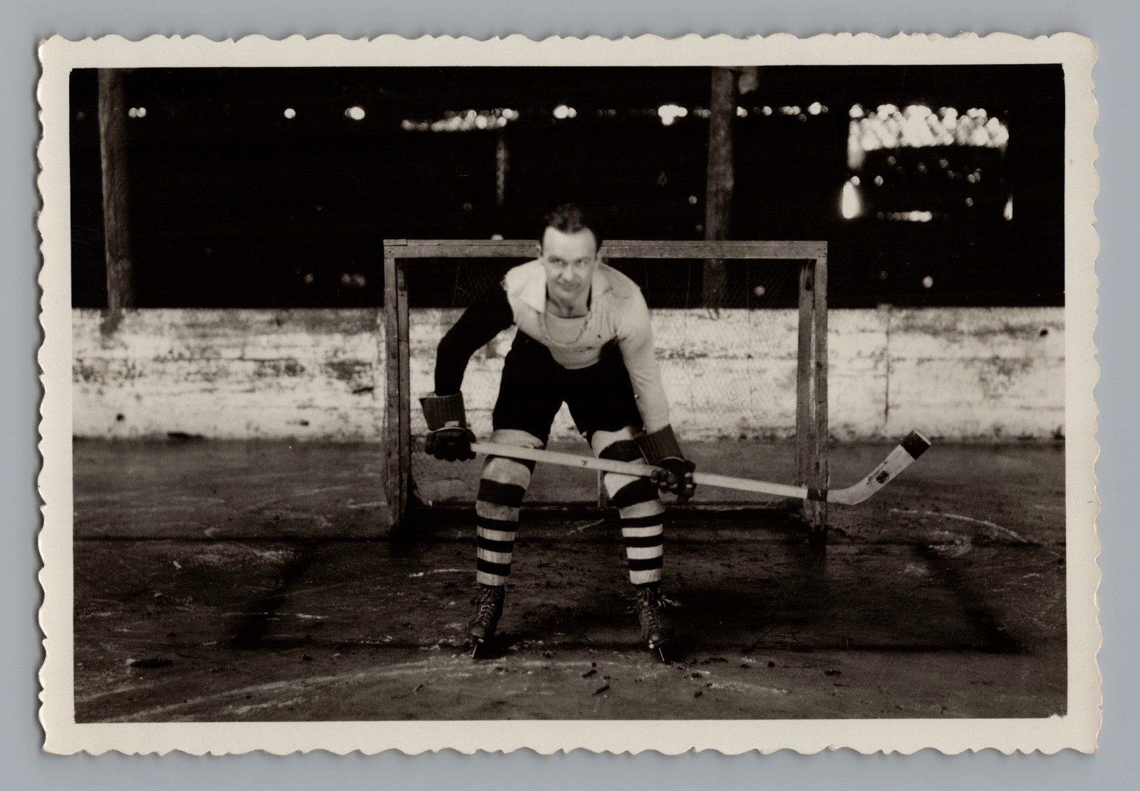 Vintage 1920s 1930s Ice Hockey Goalie RPPC Antique Photo Goaltender Net Gear Vintage 1920s 1930s Ice Hockey Goalie RPPC Antique Photo Goaltender Net Gear