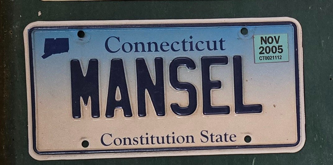 2005 CONNECTICUT VANITY LICENSE PLATE TAG MANSEL 2005 CONNECTICUT VANITY LICENSE PLATE TAG MANSEL