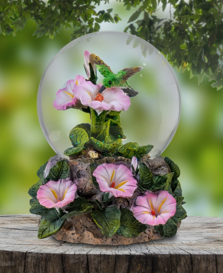 100MM Hummingbird Musical Water Globe San Francisco Music Box