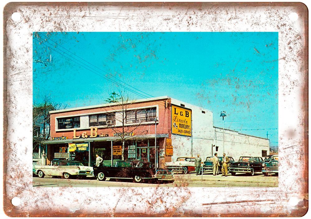 Vintage L & B Lincoln-Mercury, Babylon, NY Auto Ad Retro Look Metal Sign A4718 Vintage L & B Lincoln-Mercury, Babylon, NY Auto Ad Retro Look Metal Sign A4718