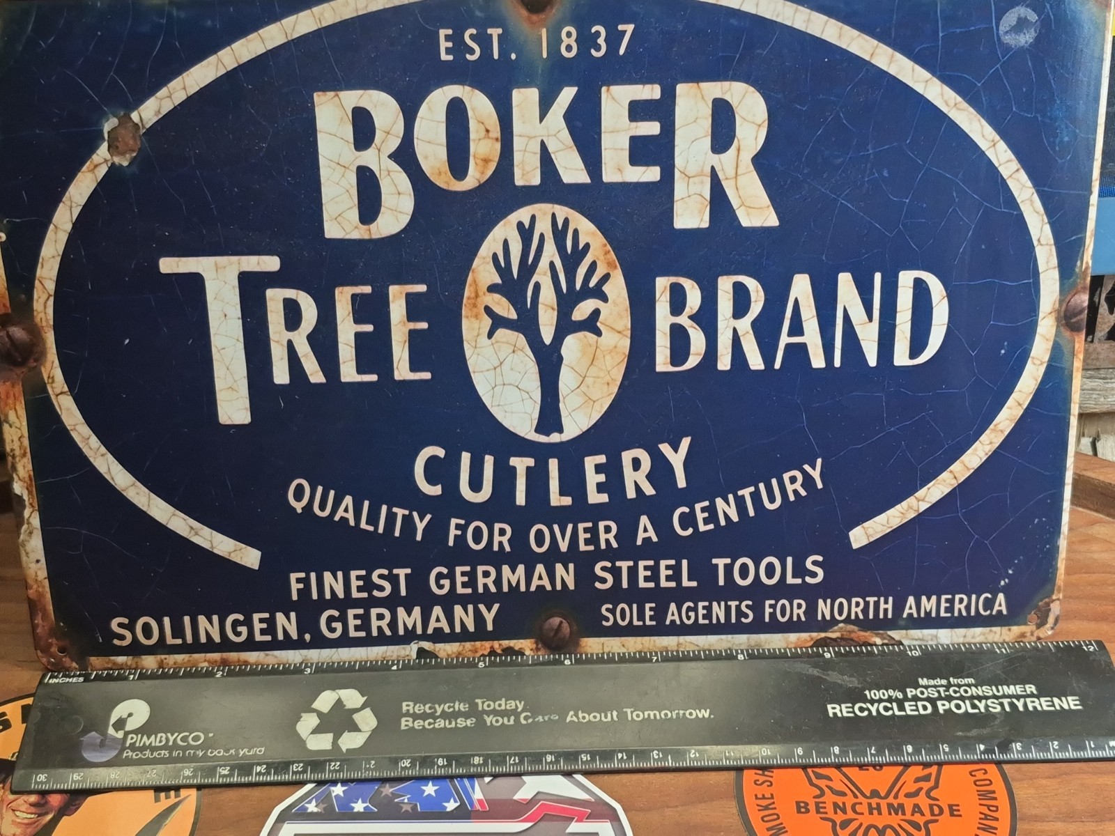 Boker Tree Brand Retro China Made Sign Boker Tree Brand Retro China Made Sign
