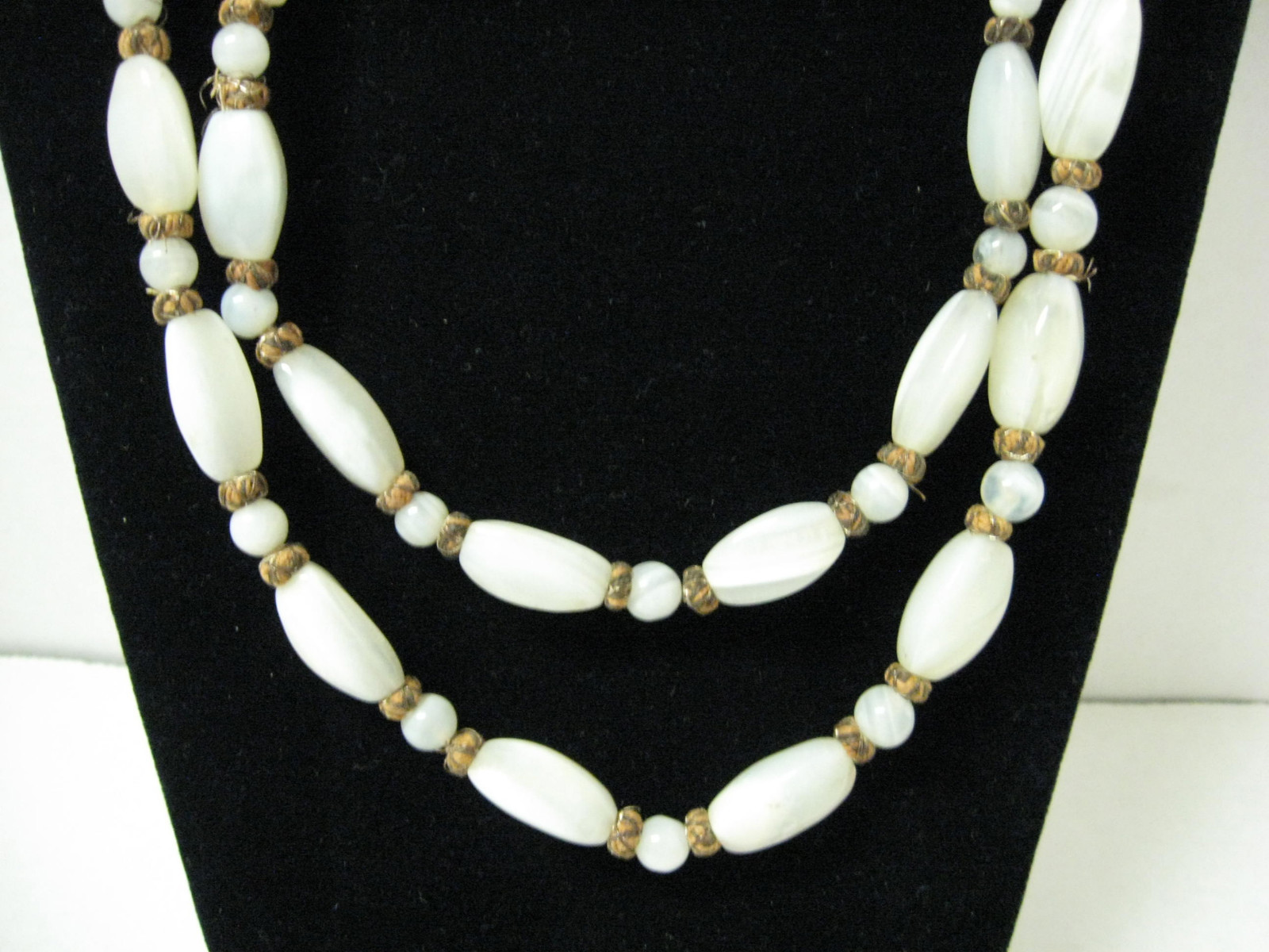 VTG long JADE necklace HAND BRAIDED 52\ VTG long JADE necklace HAND BRAIDED 52\