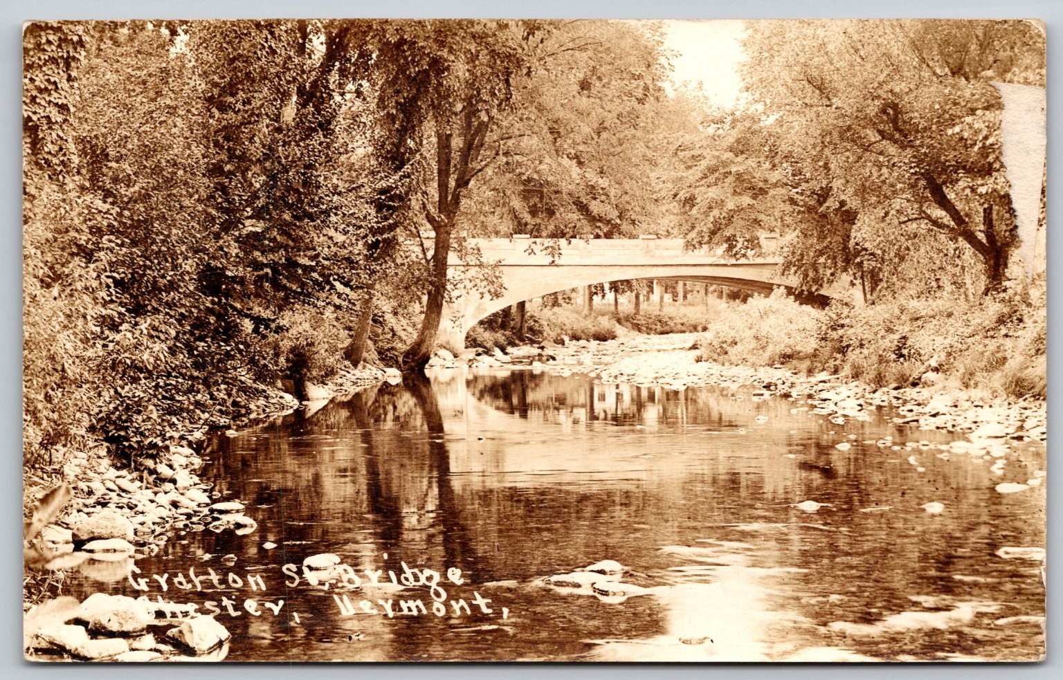 1928 Andover Vermont Grafton St Bridge RPPC Postcard - Mayfair PA Postmark E149