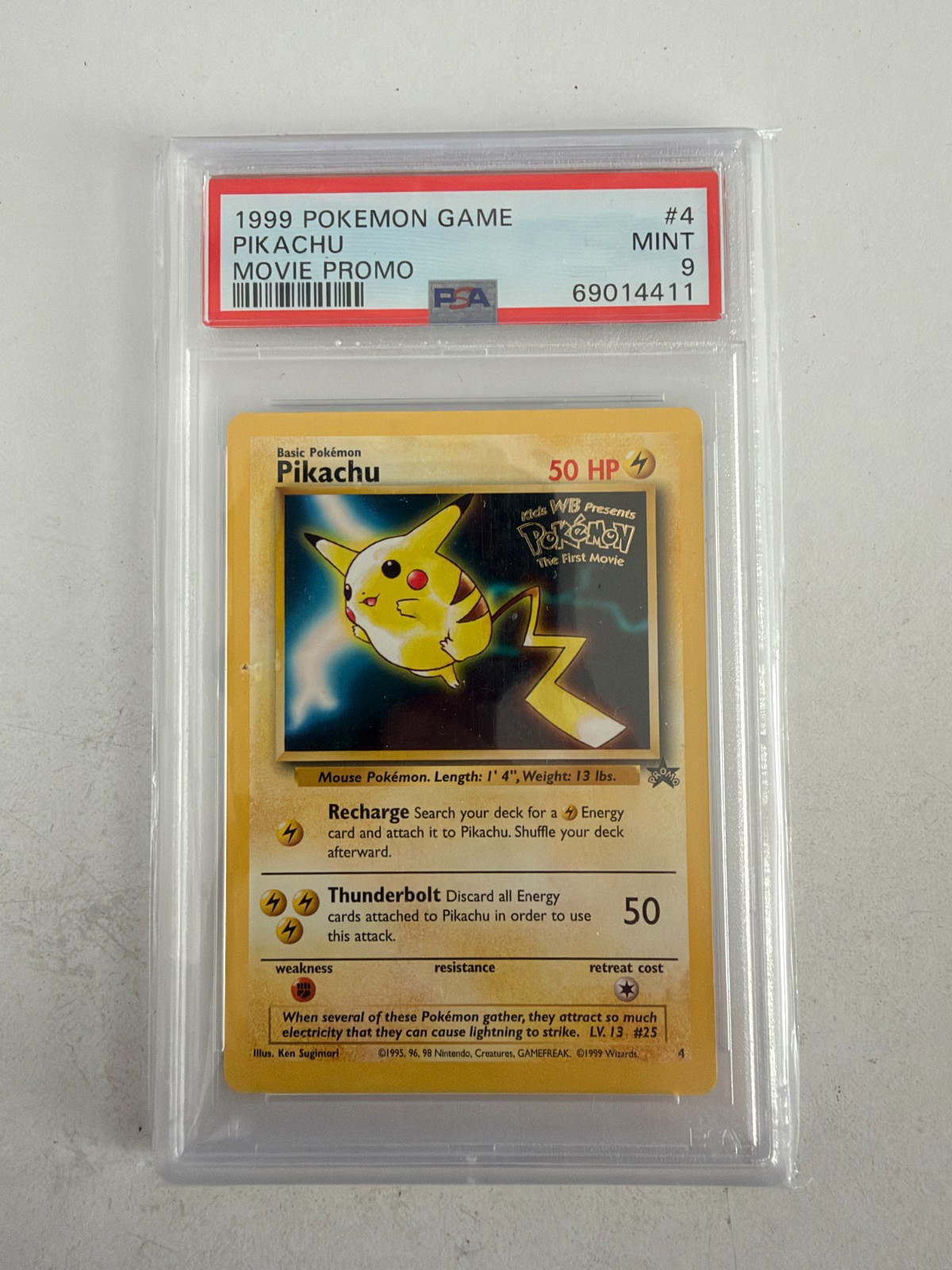 Pokemon Card Pikachu 1999 Movie Promo PSA 9
