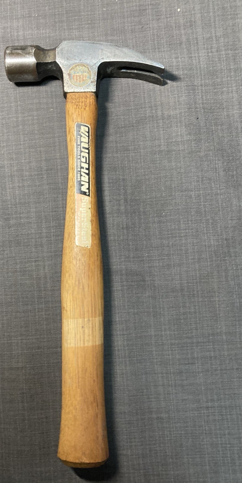 Vaughan SJ9 10 oz Trim Hammer Hickory Handle Made in USA Vintage With Labels