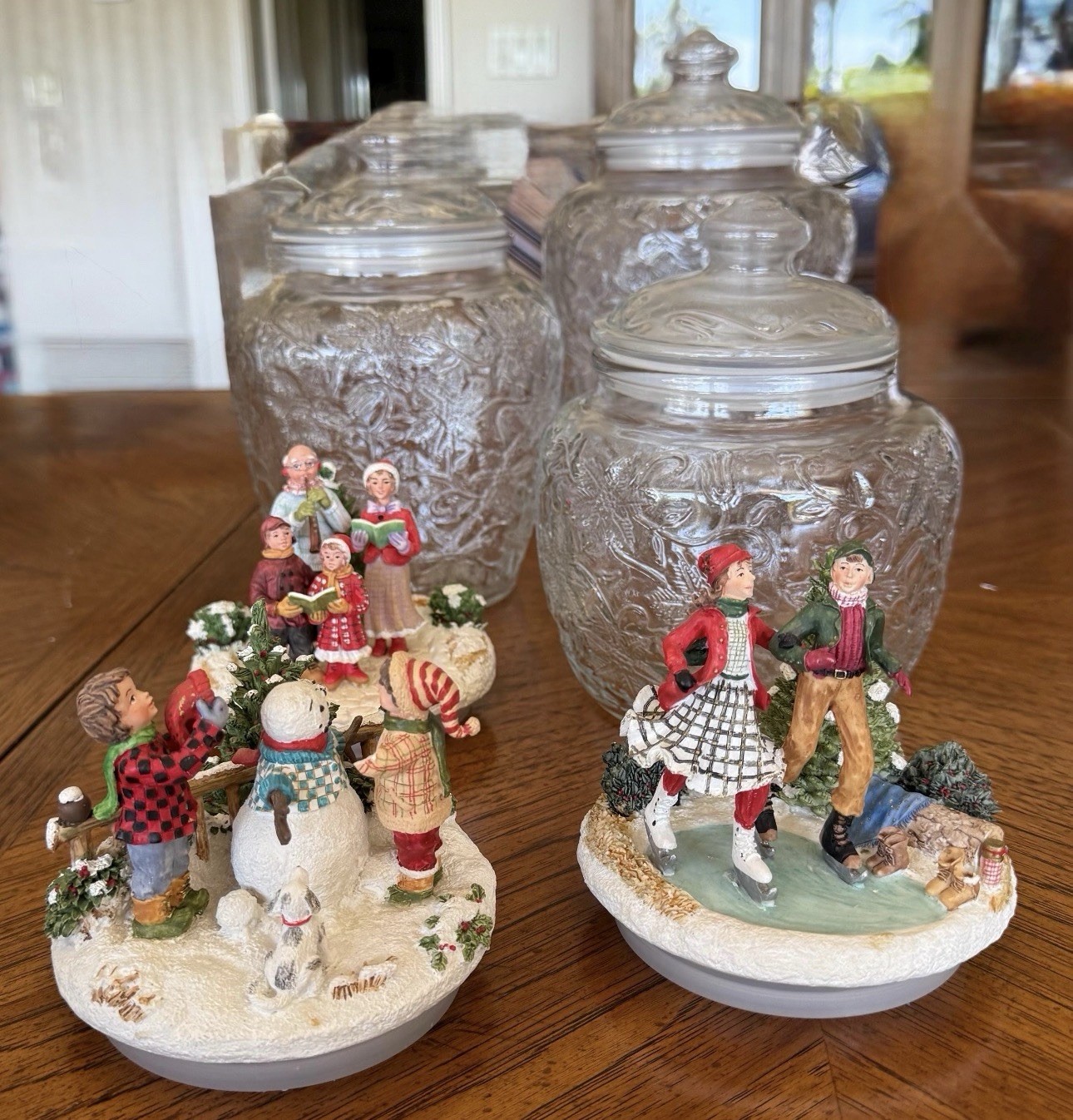 PRINCESS HOUSE FANTASIA Set of 3 GLASS CANISTERS JARS LIDS 7 