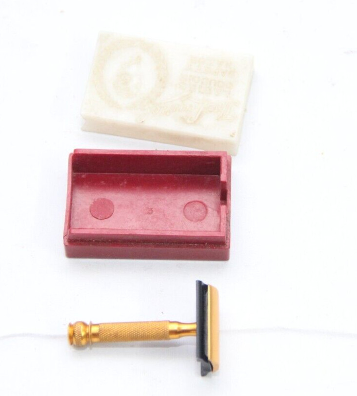 Vintage Miniature Brass Safety Razor with Laurel Design for Women (Collectible)
