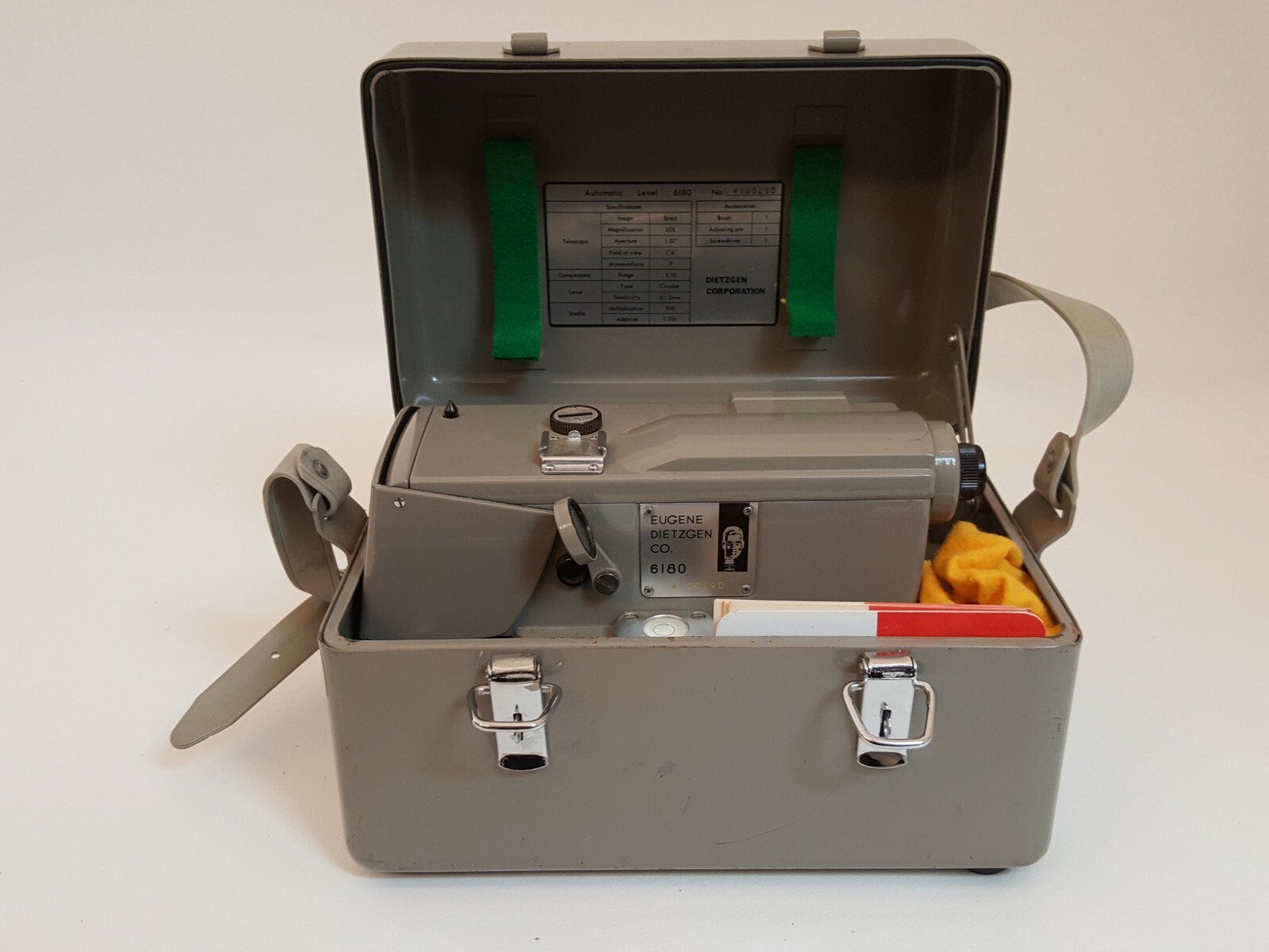 Vintage Dietzen automatic level 6180 optical transit case 32X survey Vintage Dietzen automatic level 6180 optical transit case 32X survey