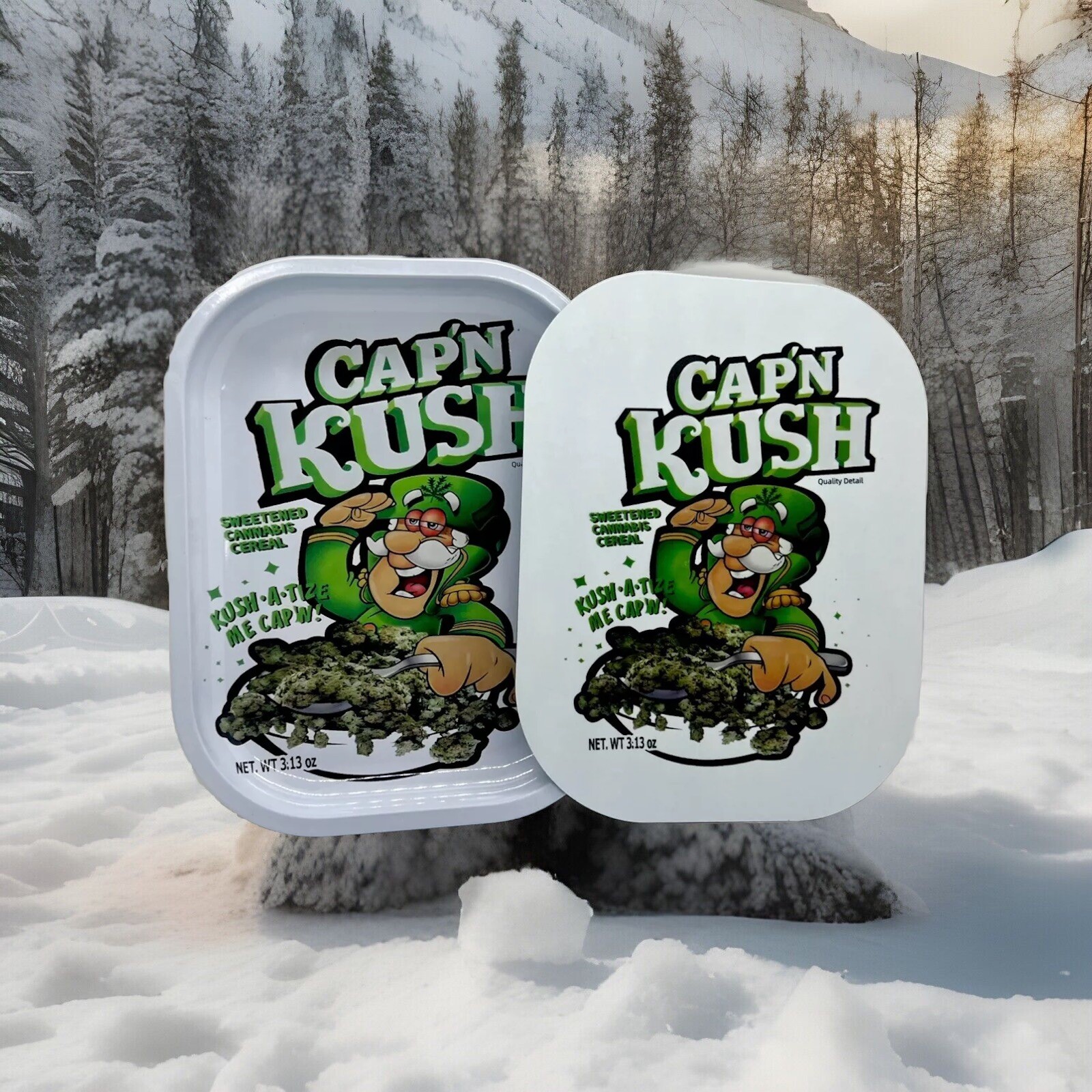 Cap'n Kush White Premium Metal Rolling Tray With Magnetic Lid 7 x 5 INCH Cap'n Kush White Premium Metal Rolling Tray With Magnetic Lid 7 x 5 INCH