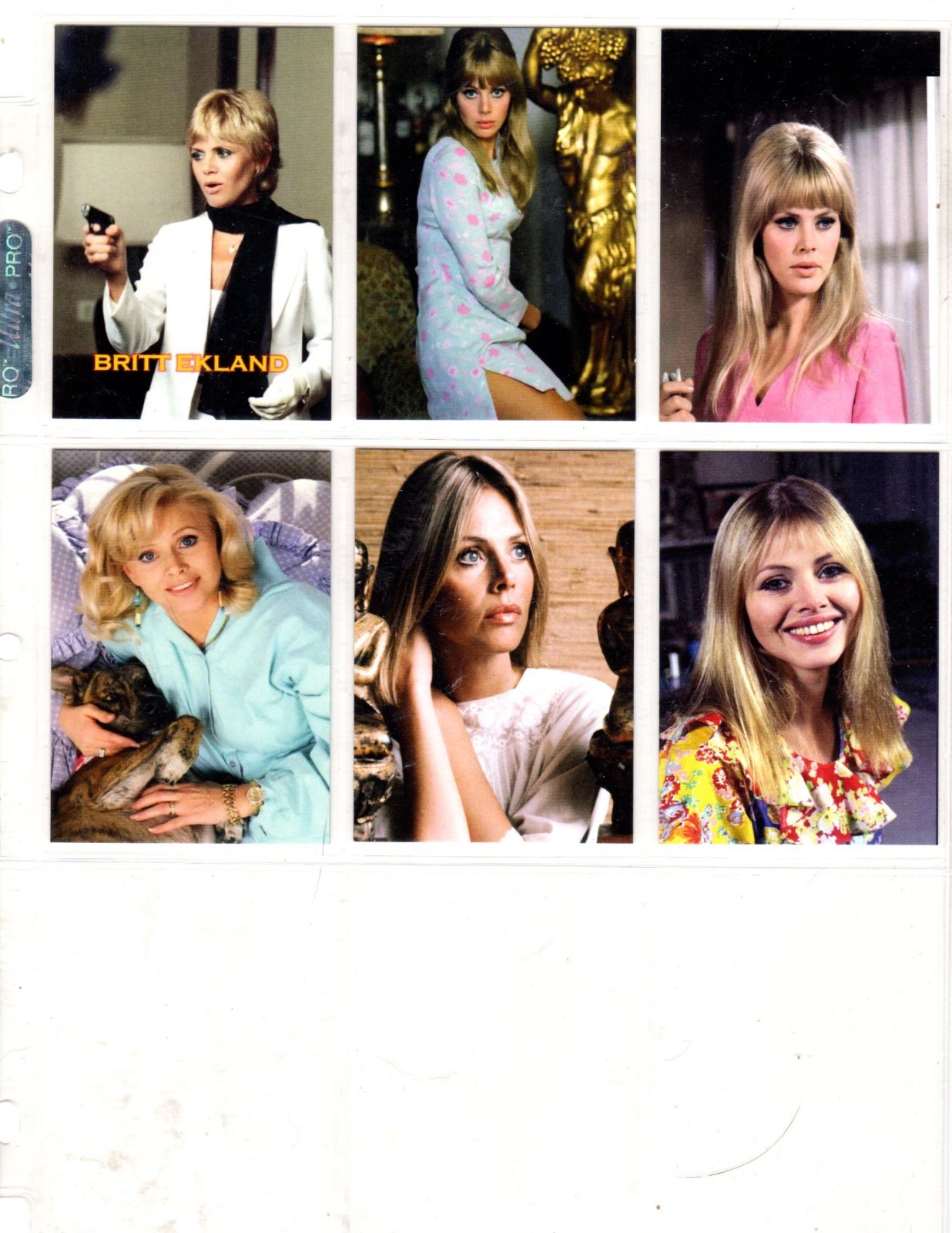 BRITT EKLAND    CUSTOM TRADING CARD 6 CARDS  SET