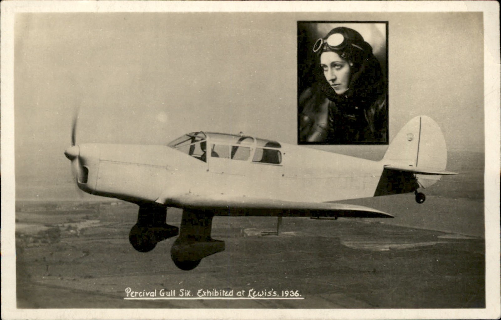 English Woman Pilot Amy Johnson Percival Gull Six c1936 RPPC Vintage Postcard English Woman Pilot Amy Johnson Percival Gull Six c1936 RPPC Vintage Postcard