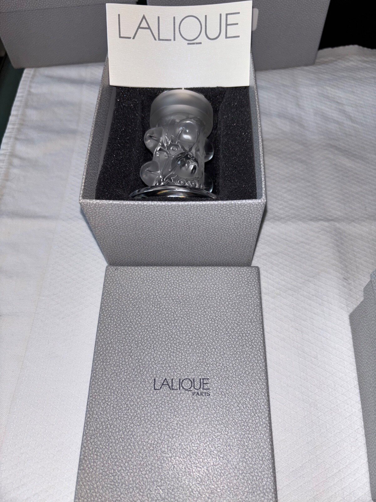FRANCE LALIQUE THORN CANDLE HOLDER MOSSI CRYSTAL THORN CANDLE HOLDER
