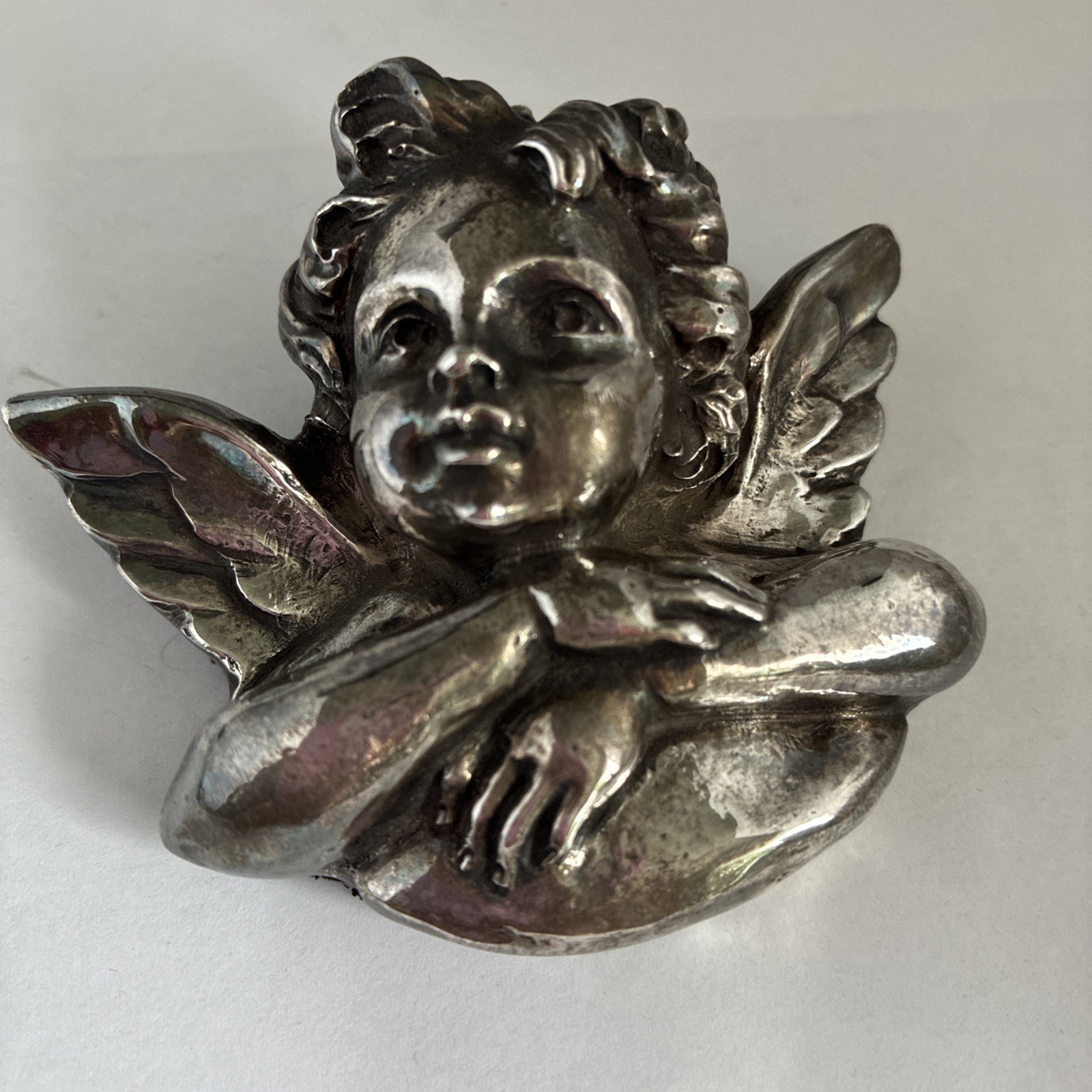 Vintage henryk winograd paperweight 999 Silver Cherub Paperweight