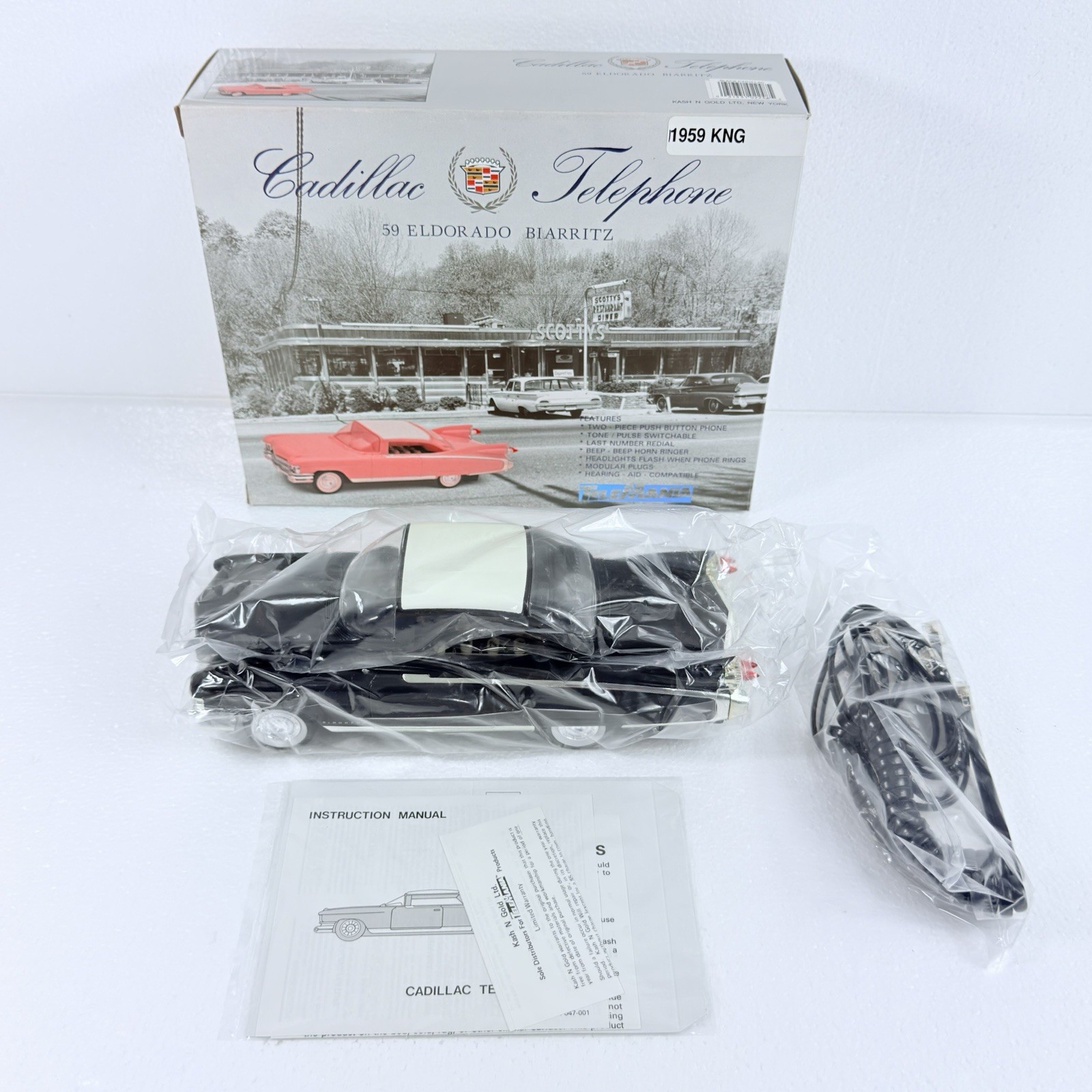 Vintage Telemania 1959 Cadillac Eldorado Biarritz Telephone Black Car W/ Box NEW Vintage Telemania 1959 Cadillac Eldorado Biarritz Telephone Black Car W/ Box NEW